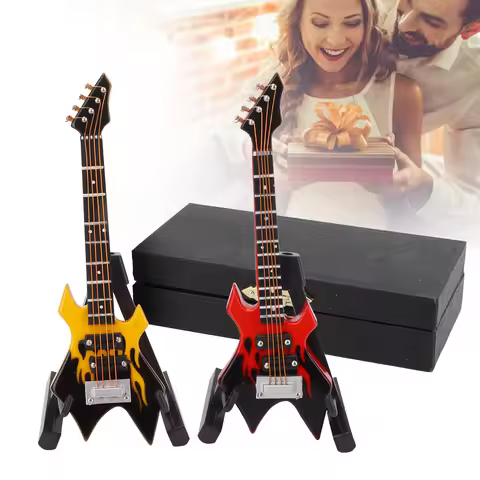 Bass Model Bass Model Miniature Wooden Simulation Guitar Model Musical Instrument Ornaments Guitar B