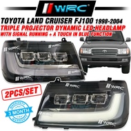 Toyota Land Cruiser FJ100 LC100 1998 - 2002 Triple Projector Dynamic Led Headlamp With Signal Runnin