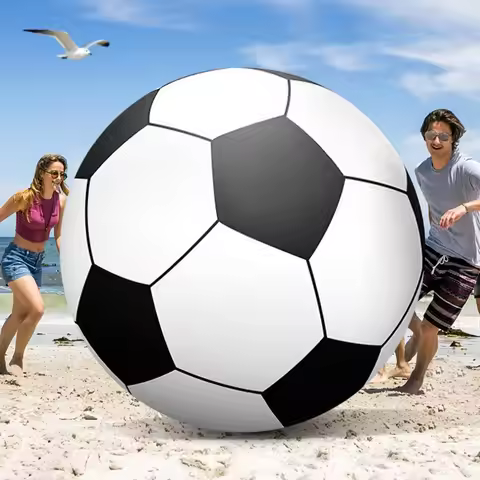 2m-0.7m Balloon Inflated Large Pvc Soccer Ball, Black And White Beach Ball, Kindergarten Outdoor Bea