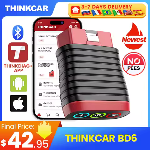 THINKCAR BD6 obd2 Scanner Bluetooth, Check Engine Diagnostic Tool 5 Resets Lifetime Free Car Tools