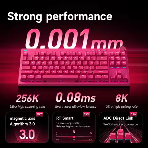 Mchose Mix87 Magnetic Swtich Keyboard Wired Gaming Keyboard 8K+256K Esport 0.08ms Low Latency E-Spor