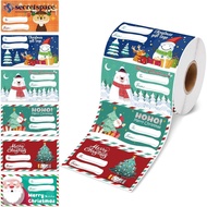 SECRETSPACE 200Pcs/Roll Christmas Tags Self Adhesive Gift Tags for Xmas Presents Christmas Name Labe