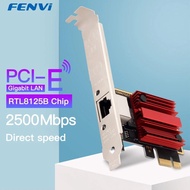 FENVI 2.5G PCI-E To RJ45 Network Card RTL8125B Chip 100/1000Mbps 2.5Gbps Ethernet Wired LAN Controll