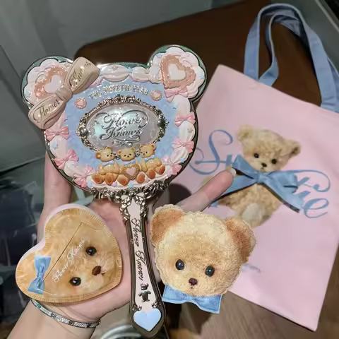 Flower Knows Limited Edition Pop Up Store Hand Mirror with Powder Puff and Canvas Tote Bag Pastel Pi