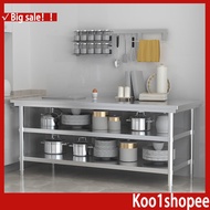 Work Table Thickened Stainless Steel Workbench Three-Layer Packing Table Kitchen Console Work Table