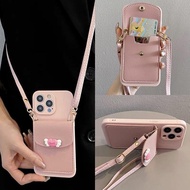 For Samsung Galaxy S25ultra pink love wallet s24 ultra oblique span mobile phone case s23ultra anti-