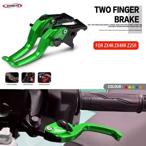 For KAWASAKI ZX4R ZX4RR ZX25R 2Finger Short Brake Lever ZX-4R ZX-4RR ZX-25R CNC Aluminium Adjustable