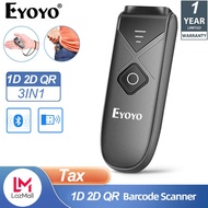 EYOYO 1D 2D Barcode Scanner ไร้สายขนาดเล็กเครื่องสแกนบาร์โค้ด 3in1 ผ่าน USB บลูทูธสายเครื่องอ่านโค้