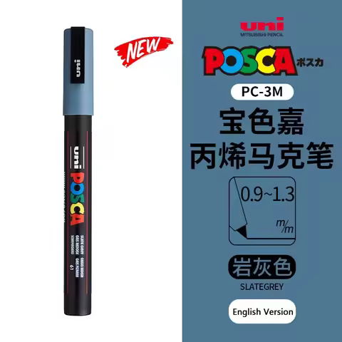 Posca Marker Pen New Colors,Uni MITSUBISHI 1M 3M 5M Acrylic Drawing Plumones For Multi-Surface Color