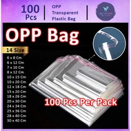 100PCS OPP Transparent Plastic Bag Self Adhesive Plastic Bag (113) Packaging Beg Buku Tudung Baju