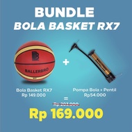 Basket Bundle Bola Basket Rx7 (Rubber) + Pompa Bola Ballerbro [Terlaris] [Original]