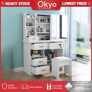 Makeup Table with Mirror Meja Solek Drawer Storage Desk Meja Girl Dressing Cosmetic Table Bedroom Mu