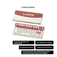 LUMINKEY LO7 คีย์บอร์ดแบบกลไกอะลูมินัมอัลลอย เรืองแสงการเชื่อมต่อสามโหมดไร้สายพร้อมหน้าจอแสดงแบบมัลต
