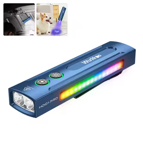 Wurkkos HD01 PRO Rechargeable Slim Blue Everyday Carry Flashlight 1200 Lm Rechargeable EDC Flashligh