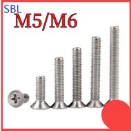 [SS-HX] Phillips Flat Head Screws, 304 Stainless Steel Countersunk Head Small Screws M5/M6