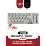 AJAZ AK992 BROWN RETRO MECHANICAL KEYBOARD (RED SWITCH) BLUE LIGHT