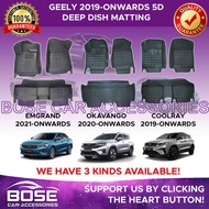 ☋۩5D Deep Dish for Geely Okavango / Coolray / Emgrand 2019 - 2021 Deep Dish Car Matting High Quality