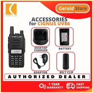 ◱ ♣ ♞,♘Cignus UV86 BATTERY/ CIGNUS UV86 DESKTOP CHARGER/ CIGNUS UV86 ADAPTOR/ CIGNUS UV86 BELT CLIP