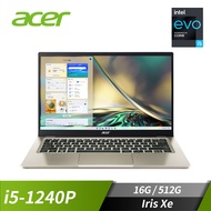 (福利品)宏碁 ACER Swift 3 筆記型電腦 14"(i5-1240P/16GB/512GB/Iris Xe/W11/EVO認證)金 SF314-512-50DB 金 [EVO]