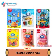 Amos Gummy Candy Blocks Soft Candy/s 4D Block-Shaped Jelly Candy/s 4D Candy/s