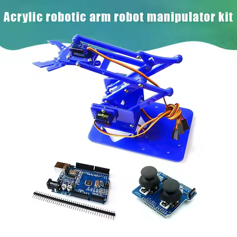 4 DOF Unassembly Acrylic Mechanical Arm Robot Manipulator Claw For Maker Learning DIY Kit