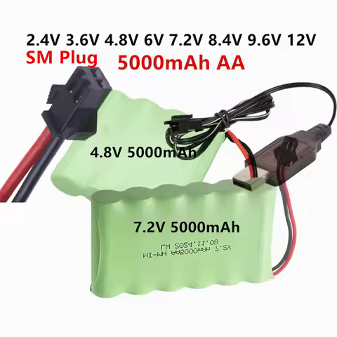 3.6V/4.8v/6v/7.2v/8.4V/9.6v 5000mAh Rechargeable Battery or Nimh AA Battery Pack For Rc toys Cars Ta
