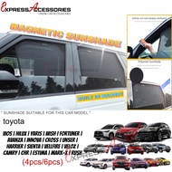 (Magnetic Sunshade) TOYOTA VELOZ Vios Cross Unser Avanza Harrier Fortuner Yaris Hilux Harrier Wish C
