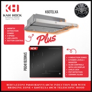 BERTAZZONI P604I1B26NVS 60CM INDUCTION HOB WITH BRIDGING ZONE + K60TELXA 60CM TELESCOPIC HOOD + 2 YE