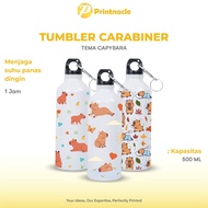 CAPYBARA Sport Carabiner Drinking Bottle Uv Print 500ml Gift Souvenir