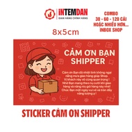 COMBO STICKER Thank You Shipper VINH LIEN Size 8x5cm RED