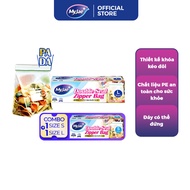 Combo 2 (size S+L) Túi Zip PE Trong Suốt 2 Đường Kéo MyJae Túi Bọc Đồ Ăn Rau Củ Bảo Quản Trong Tủ Lạ