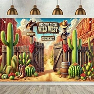 BlissYard Western Party Decorations Banner 71 x 43Inch Large Cowboy Backdrop Western Theme Backgroun