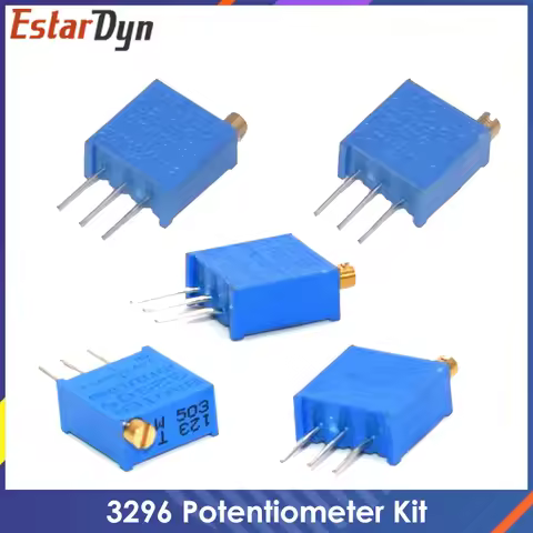 10PCS 3296 potentiometer Kit High Precision 3296W Variable Resistor 100R -1M 200R 500R 1k 2k 5K 10K 