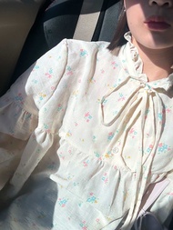 Kale top - cream garden เสื้อแขนยาว palette.clubhouse