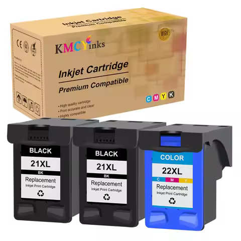 KMCYinks 21 22 Cartridge For HP 21XL For HP21 Ink Cartridge For HP22 Deskjet F2180 F4180 F2200 F2280