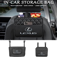 Car Seat Back Organizer Storage Bag Interior Parts Leather Bag Car ​Accessorie For Lexus CT200h ES25
