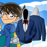 3D Detective Conan Anime พิมพ์แฟชั่นคอสเพลย์ Hoody แจ็คเก็ตลำลอง