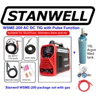 STANWELL WSME200 AC DC TIG & MMA with pulse function for welding aluminium alloy with Argon gas set