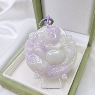 冰紫羅蘭 彌樂有魚 彌勒佛 佛公 牌件 | 天然緬甸玉A貨翡翠