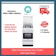 Elba Free Standing Gas Cooker with Gas Oven, EGC536WH