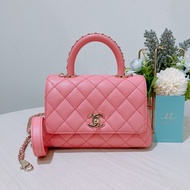 MS0441 CHANEL 香奈兒迷你經典菱格紋可可手挽翻蓋式鏈帶包包COCO HANDLE MINI CAVIAR