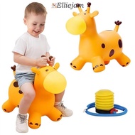 ELLIEJAM Giraffe Bouncy Horse, Rubber Anti-fall Animals Jumping Toys, Fun Thickened Inflatable Sturd