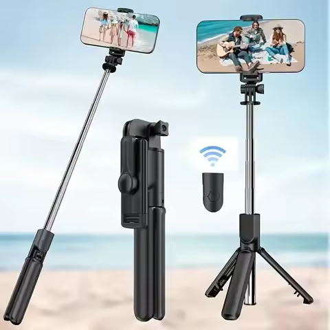 Portable Selfie Stick Tripod Foldable 360 Degree Rotation with Bluetooth Selfie Stick Suitable for S