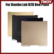 TMOY For Bambu Lab H2d Bed Plate 380x380mm PEO PET PEI Sheet Textured Double Sided For Bambu Lab H2D