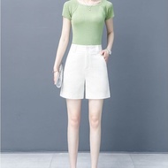 Cod Quarter Pants - Women's High-Waist Loose Fit Summer Style with Five Points Design
