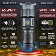ĐÈN PIN MAX STAR NO1 PRO MAX CẦM TAY SIÊU SÁNG CHIẾU XA 750 MÉT ZOOM SÁNG XA GẦN CHỐNG NƯỚC SẠC NGƯỢ