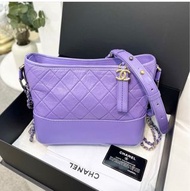 季度限定版香奈兒流浪包 Chanel Gabrielle Hobo leather crossbody chain bag purple/lavender