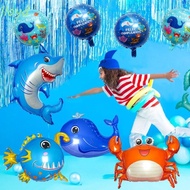 LLOYD Kids Birthday Party Decoration, Lantern Fish/Sea Snail/Seahorse Inflatable Ocean Animal Aluminum Foil Balloon, Octopus/Shark/Crab/Whale/Shell/Sea Lion Baby Shower Supplies