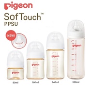 3nd Generation Pigeon PPSU Wide Neck Bottle Botol Softouch Teat Nipple Susu Puting Botol 5oz/8oz/11o