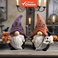 Halloween Gnome Gnome/   Gnome Patung Resin Gnome Halloween - Patung Gnome Seram dengan Tengkorak/La